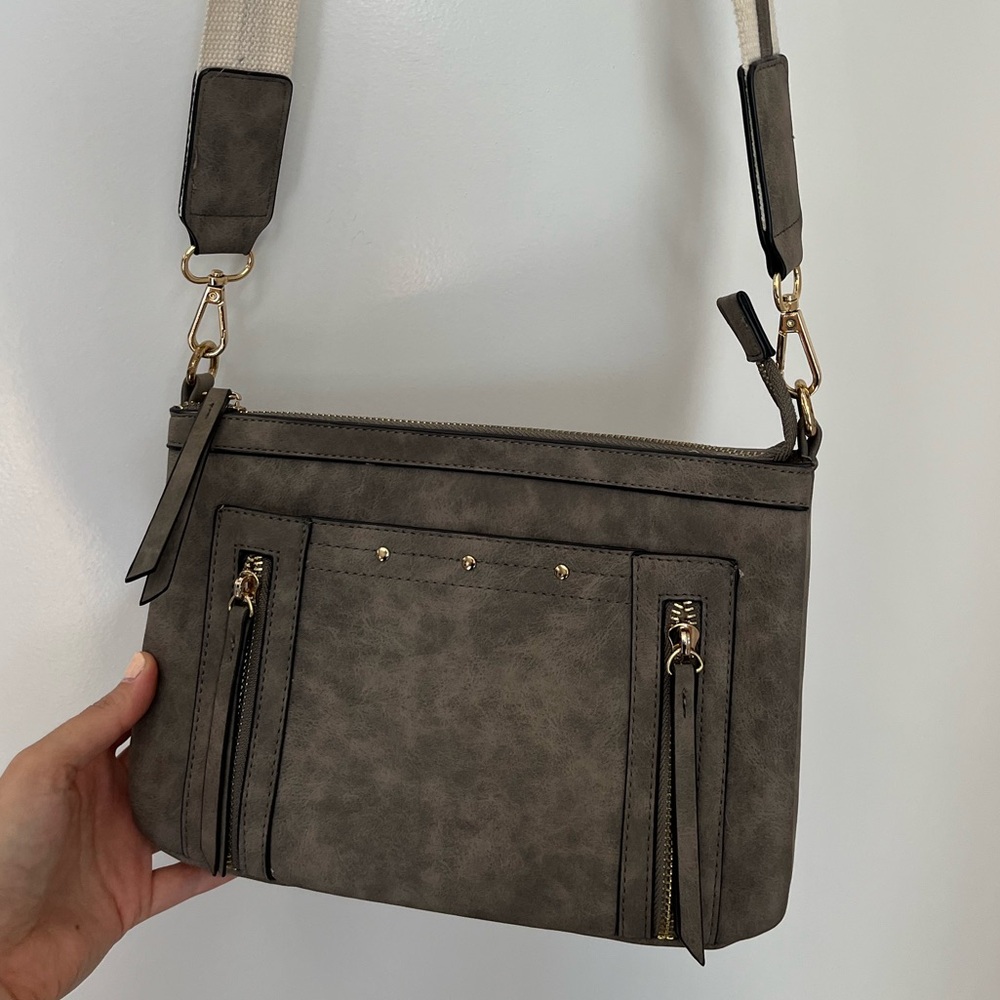 Gray crossbody bag